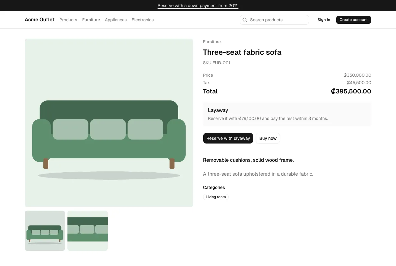 A product page