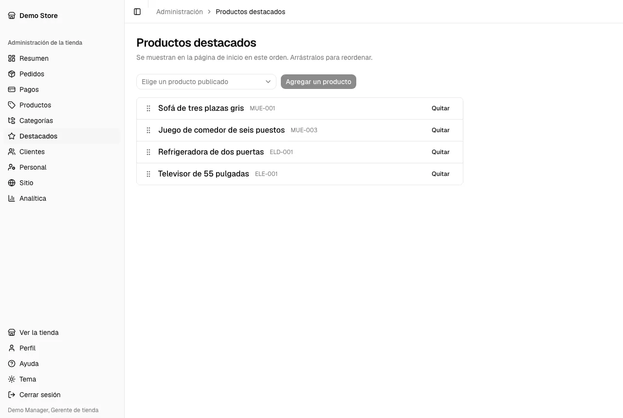 Los productos destacados