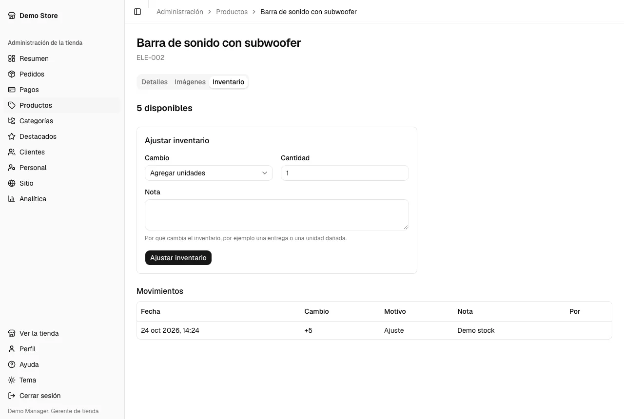 Los movimientos de inventario de un producto